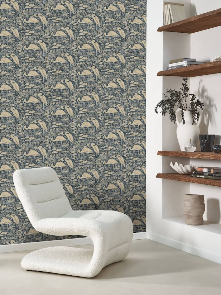 - Casadeco Babylone Euphrate Encre/Naturel Wallpaper - BBLN89736500 - Decor Warehouse