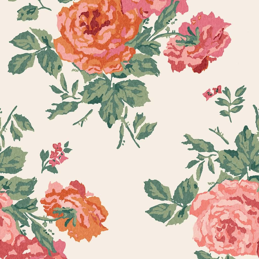 - Cath Kidston Archive Rose Pink Blooms Wallpaper - 125494 - Decor Warehouse