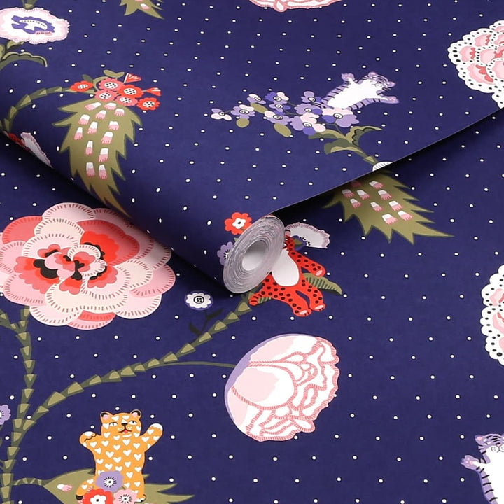 - Cath Kidston Catnip Navy Wallpaper - 131434 - Decor Warehouse