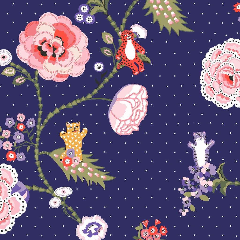 - Cath Kidston Catnip Navy Wallpaper - 131434 - Decor Warehouse