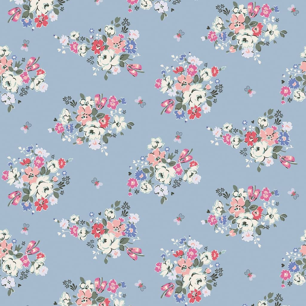 - Cath Kidston Clifton Floral Blue Wallpaper - 125507 - Decor Warehouse