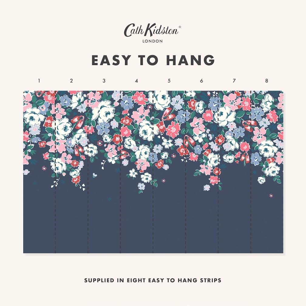 Cath Kidston Clifton Floral Navy Wall Mural - 127790M