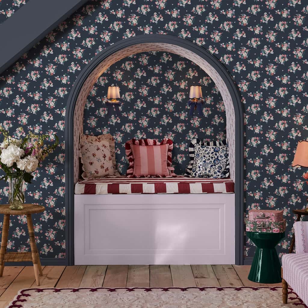 - Cath Kidston Clifton Floral Navy Wallpaper - 125510 - Decor Warehouse