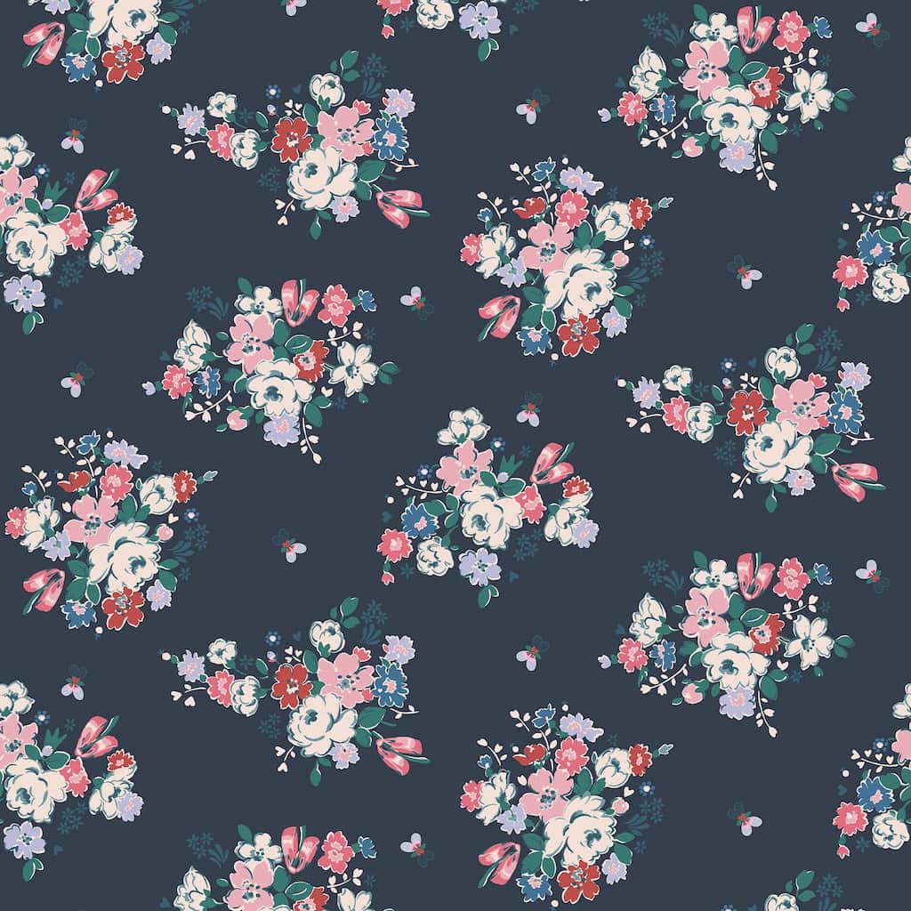 - Cath Kidston Clifton Floral Navy Wallpaper - 125510 - Decor Warehouse