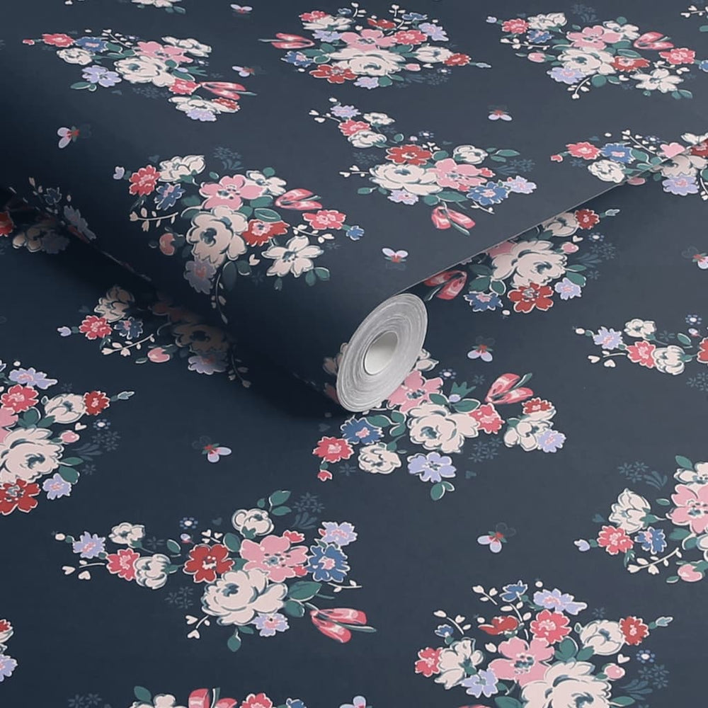 - Cath Kidston Clifton Floral Navy Wallpaper - 125510 - Decor Warehouse