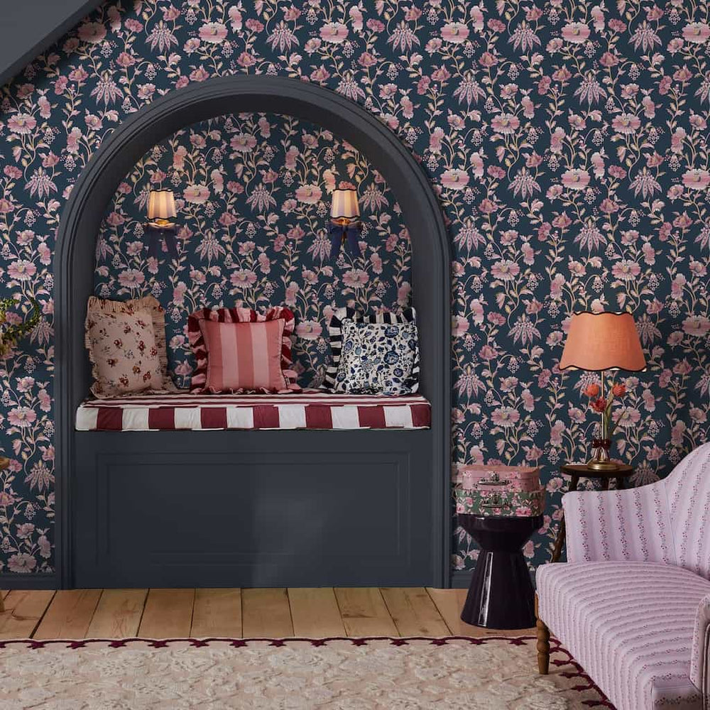 - Cath Kidston Friendship Garden Navy Wallpaper - 125525 - Decor Warehouse