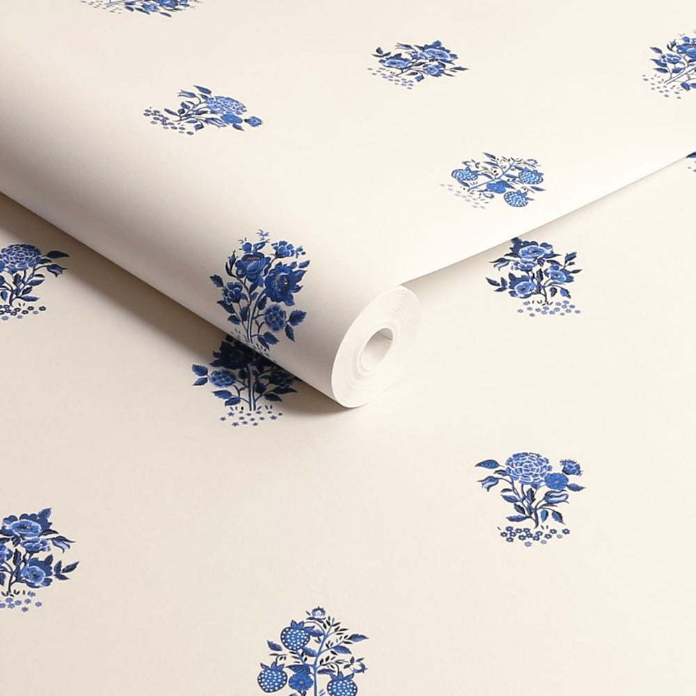 - Cath Kidston Kingdom Posey Blue Wallpaper - 125529 - Decor Warehouse
