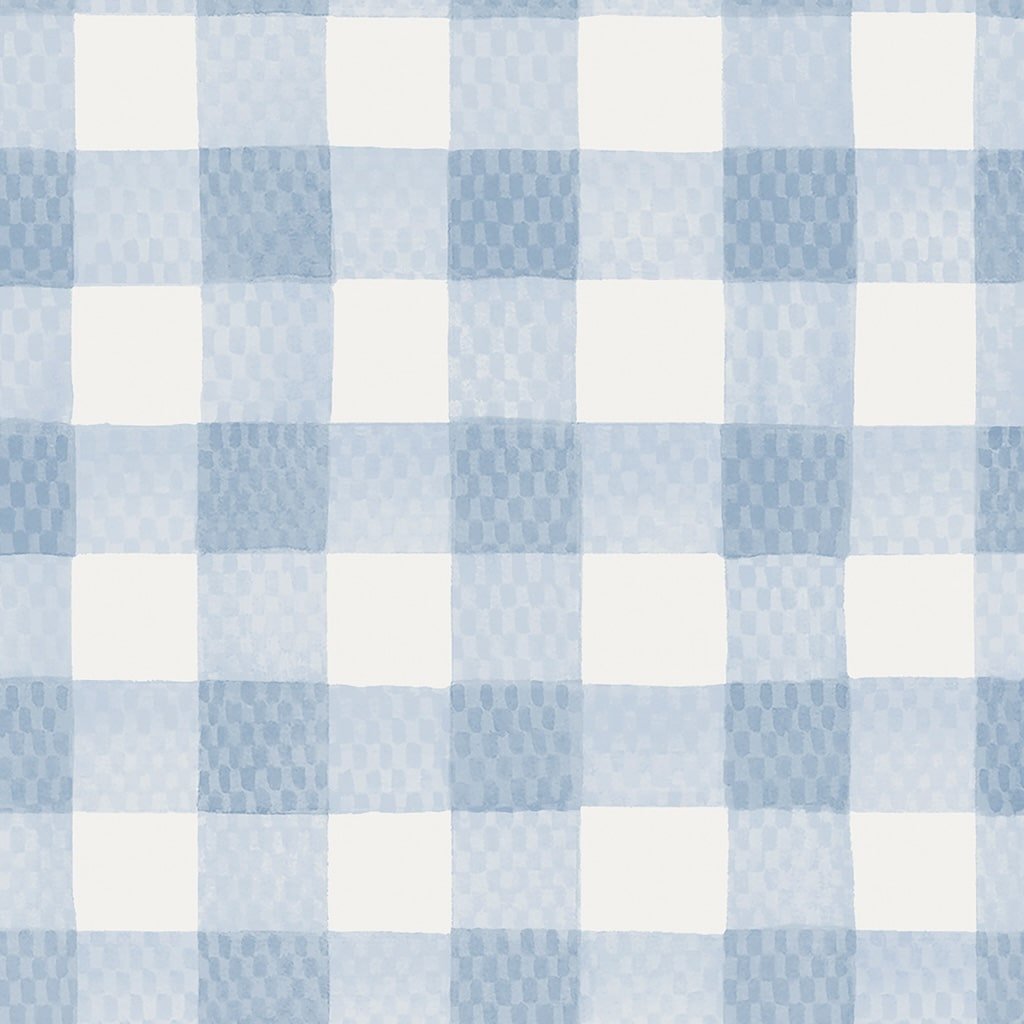 - Cath Kidston Painted Gingham Blue Wallpaper - 125514 - Decor Warehouse