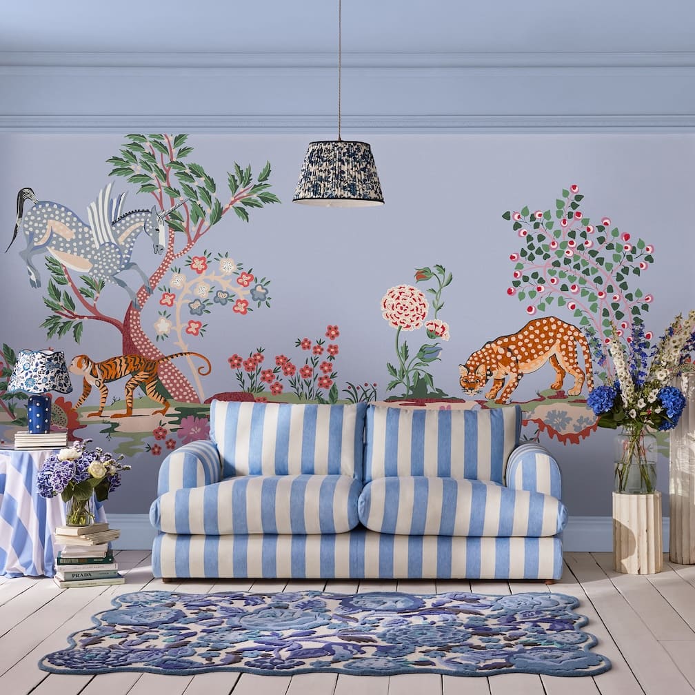 Cath Kidston Painted Kingdom Blue Wall Mural - 127763M