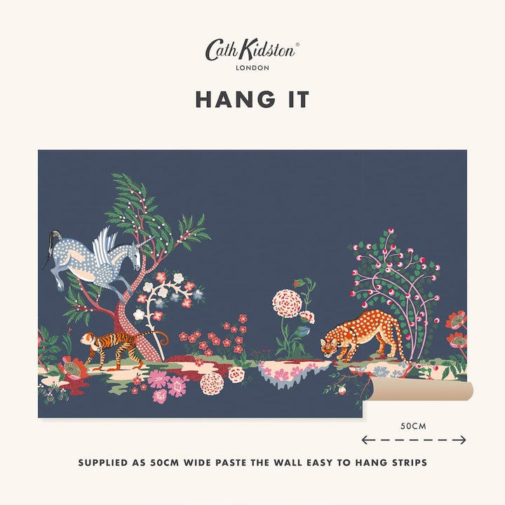 Cath Kidston Painted Kingdom Navy Wall Mural - 127754M