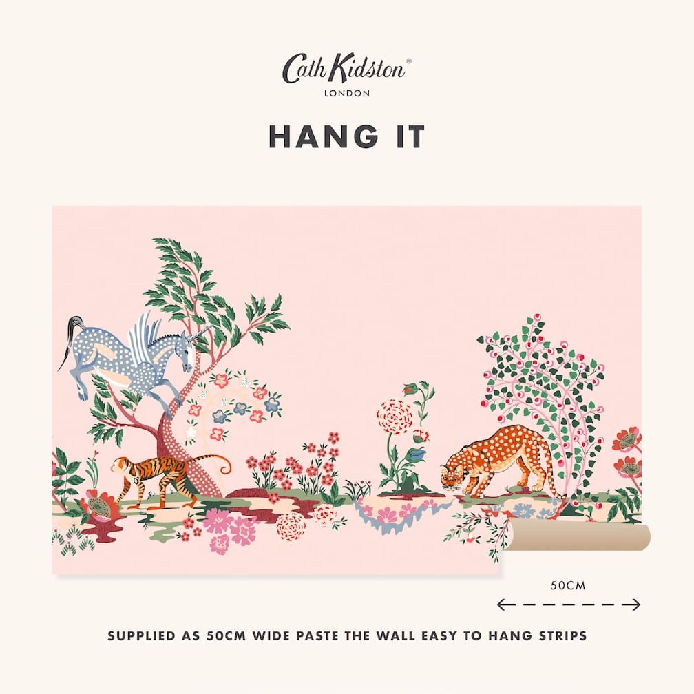 Cath Kidston Painted Kingdom Pink Wall Mural - 127745M