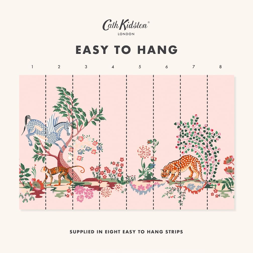 Cath Kidston Painted Kingdom Pink Wall Mural - 127745M