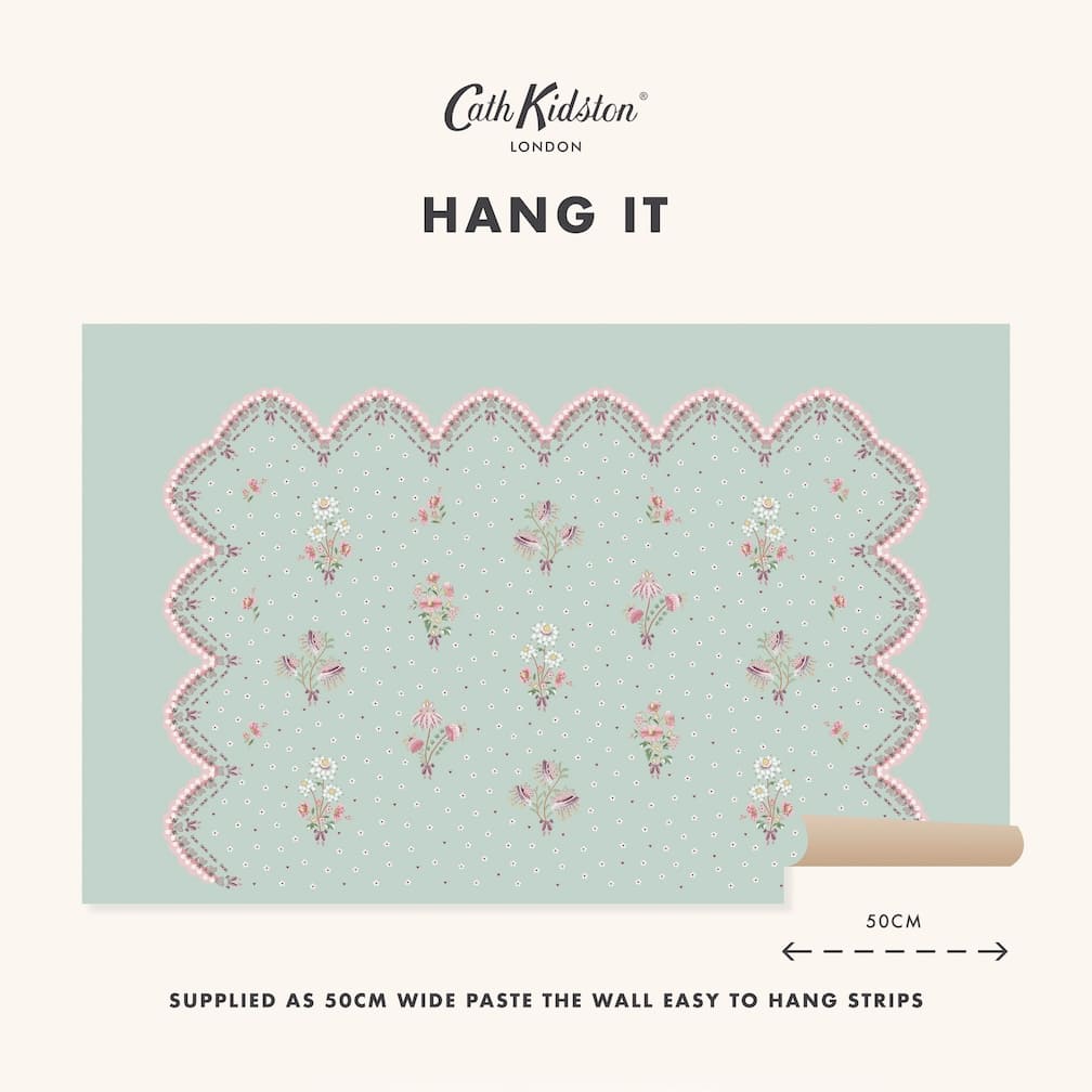 Cath Kidston Stitch In Time Green Wall Mural - 127808M