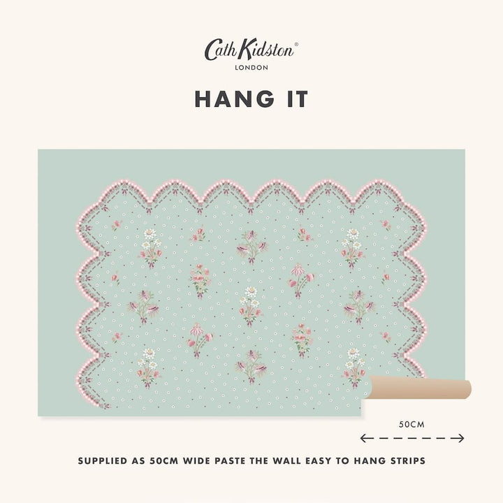 Cath Kidston Stitch In Time Green Wall Mural - 127808M