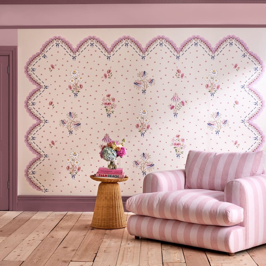 Cath Kidston Stitch In Time Pink Wall Mural - 127799M