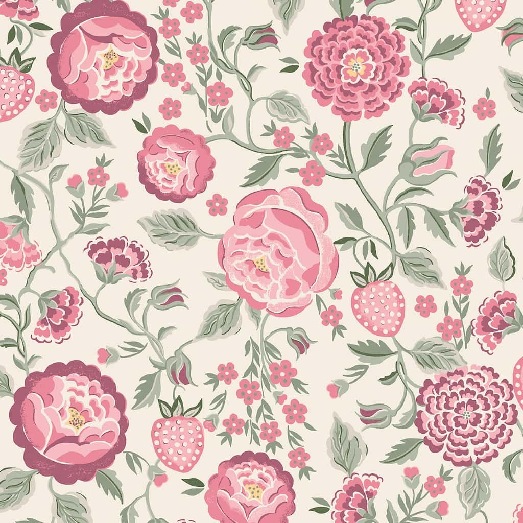 - Cath Kidston Strawberry Garden Spring Wallpaper - 125499 - Decor Warehouse