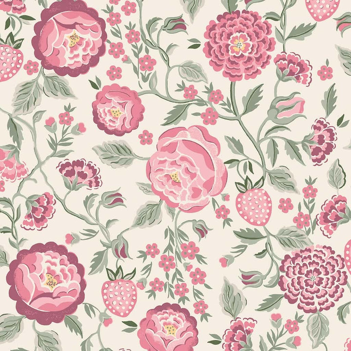 - Cath Kidston Strawberry Garden Spring Wallpaper - 125499 - Decor Warehouse