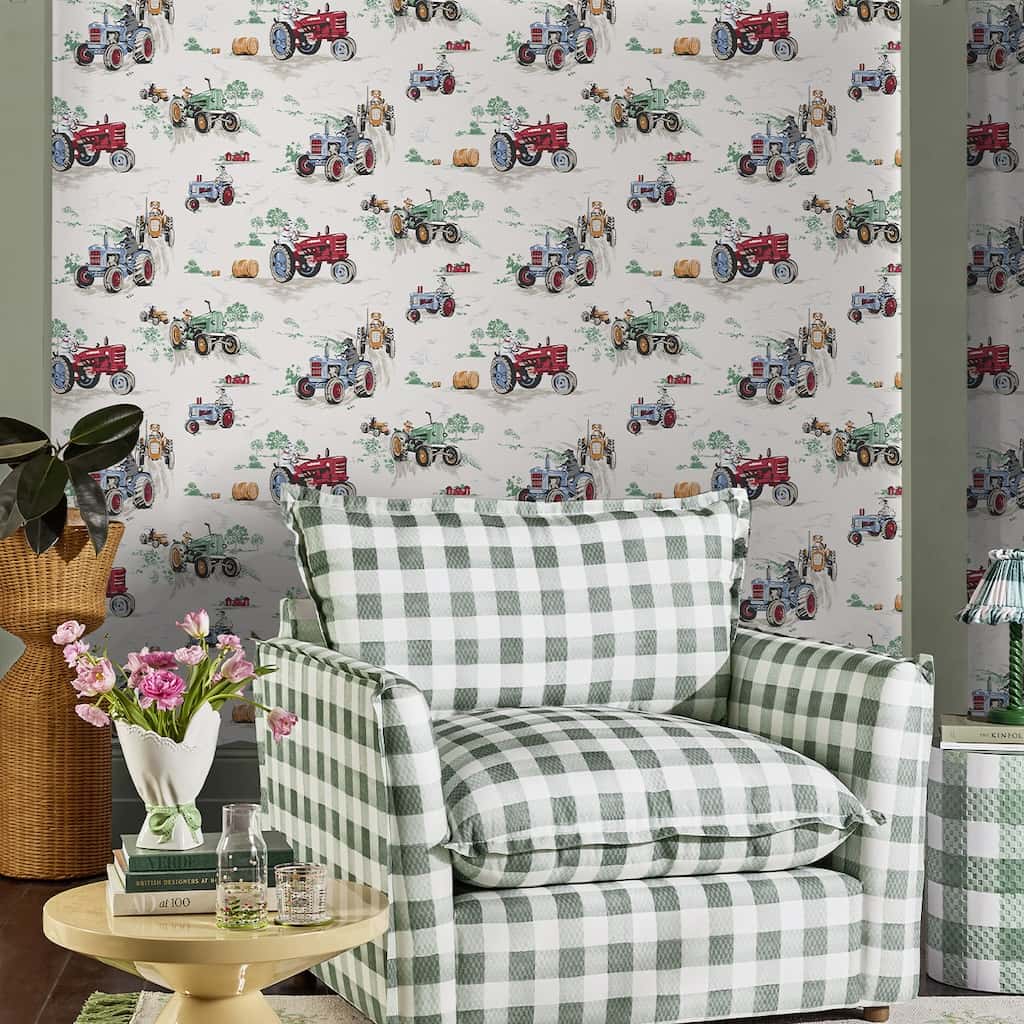 - Cath Kidston Tractor Multi Wallpaper - 131426 - Decor Warehouse
