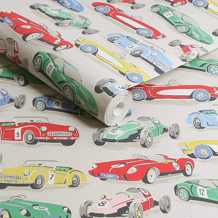 - Cath Kidston Vintage Cars Multi Wallpaper - 125535 - Decor Warehouse