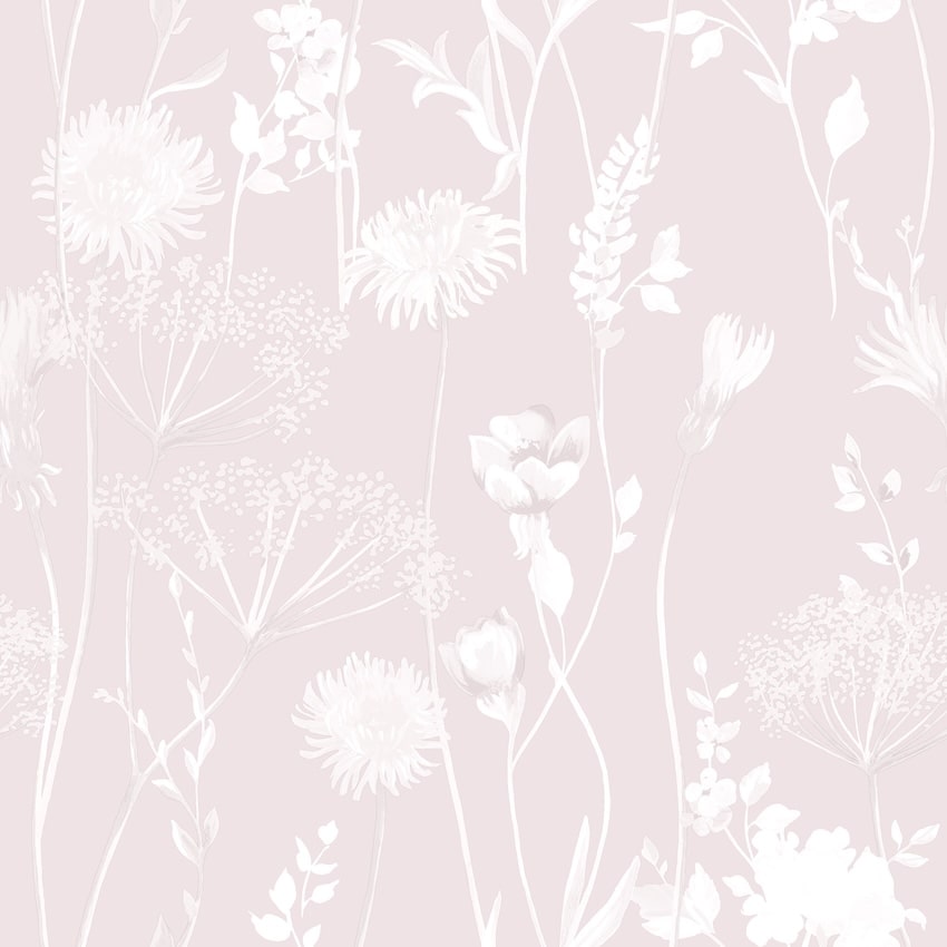 - Catherine Lansfield Meadowsweet Floral Blush Wallpaper - 165582 - Decor Warehouse