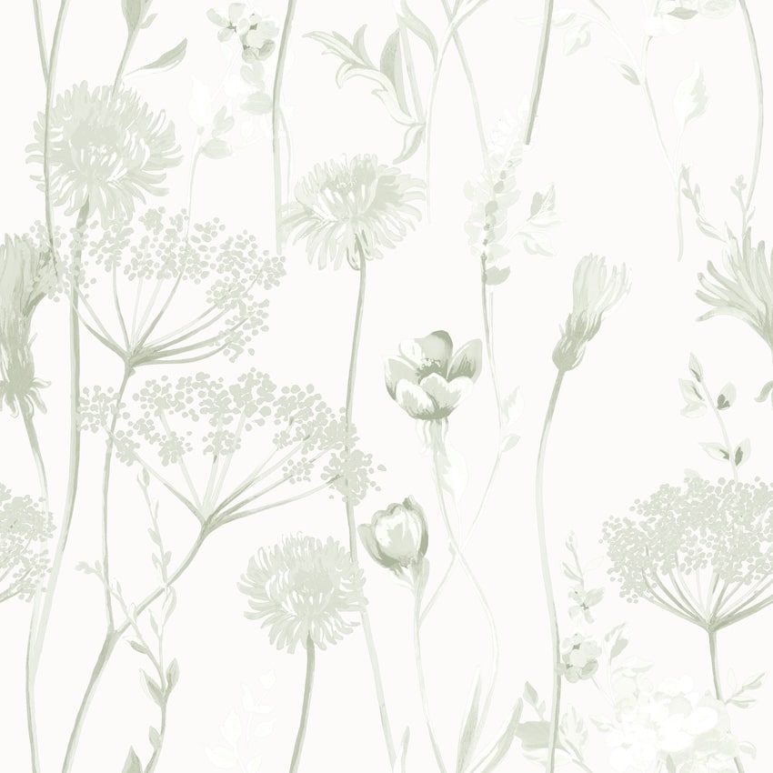- Catherine Lansfield Meadowsweet Floral Sage Wallpaper - 165584 - Decor Warehouse