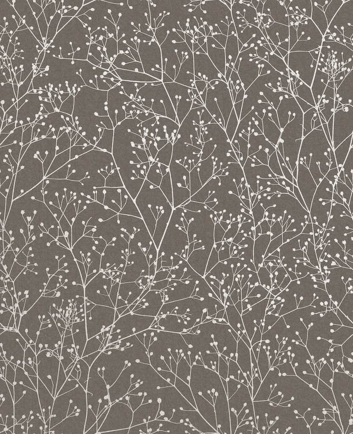 - Clarissa Hulse Gypsophila Mocha & Silver Wallpaper - 120369 - Decor Warehouse