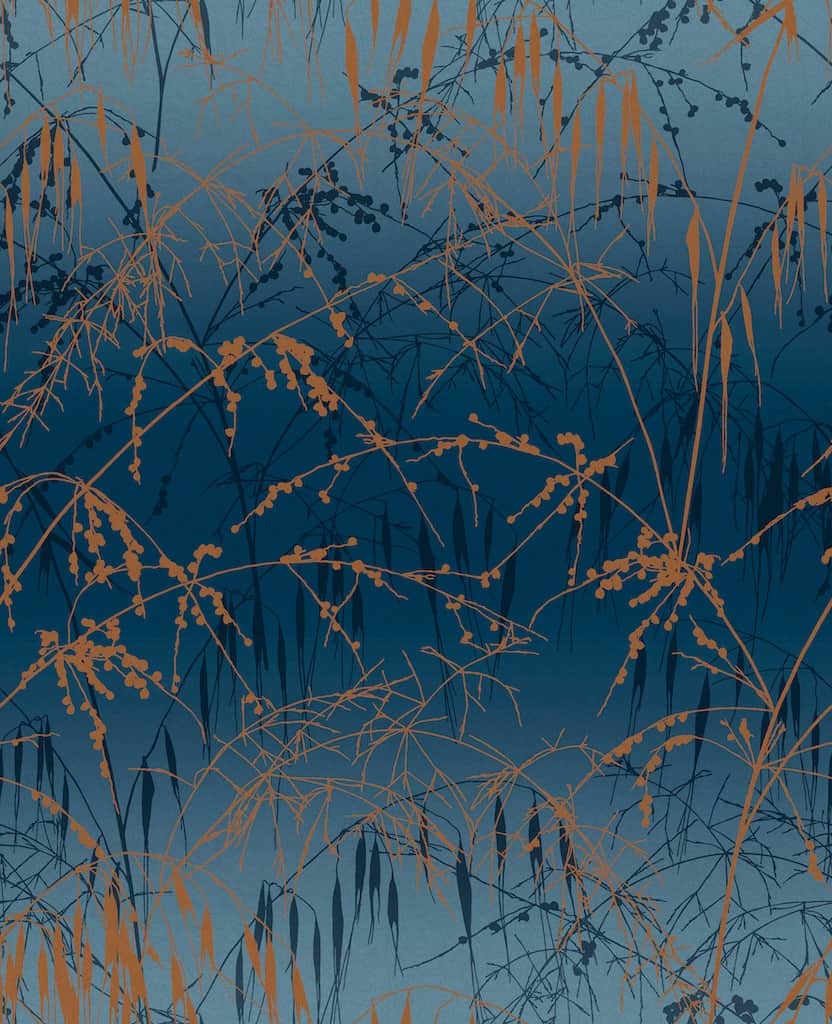 - Clarissa Hulse Meadow Grass French Navy & Copper Wallpaper - 120380 - Decor Warehouse