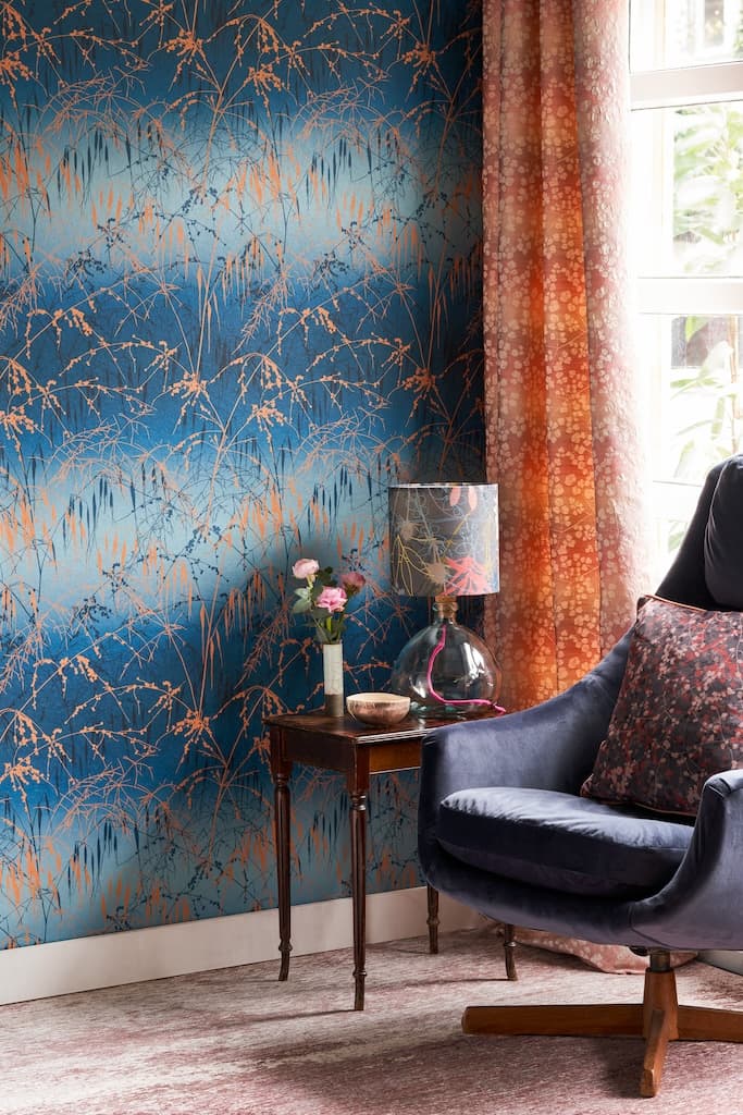 - Clarissa Hulse Meadow Grass French Navy & Copper Wallpaper - 120380 - Decor Warehouse