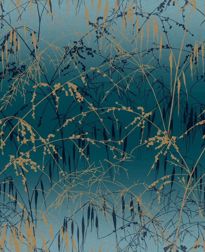 - Clarissa Hulse Meadow Grass Teal & Soft Gold Wallpaper - 120391 - Decor Warehouse