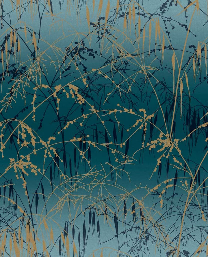 - Clarissa Hulse Meadow Grass Teal & Soft Gold Wallpaper - 120391 - Decor Warehouse