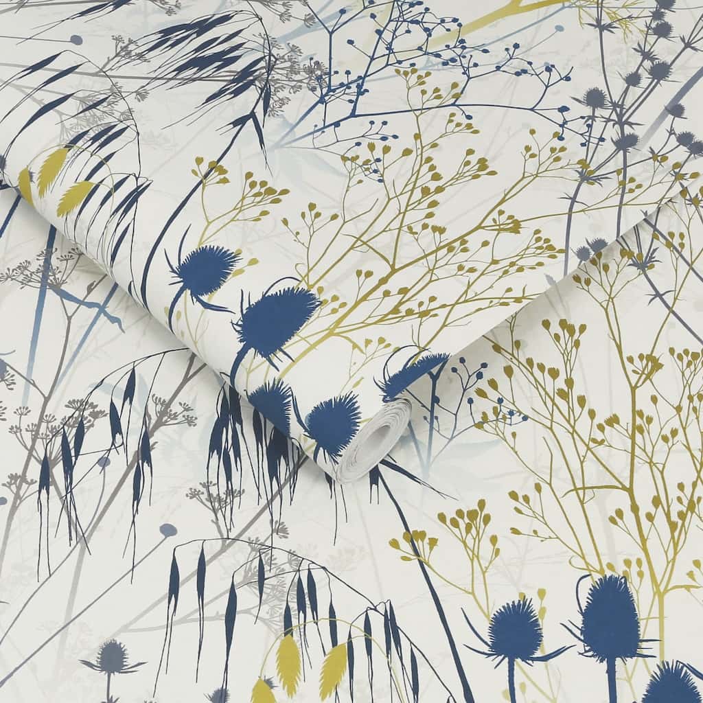 - Clarissa Hulse Summer Border Blue Wallpaper - 120377 - Decor Warehouse