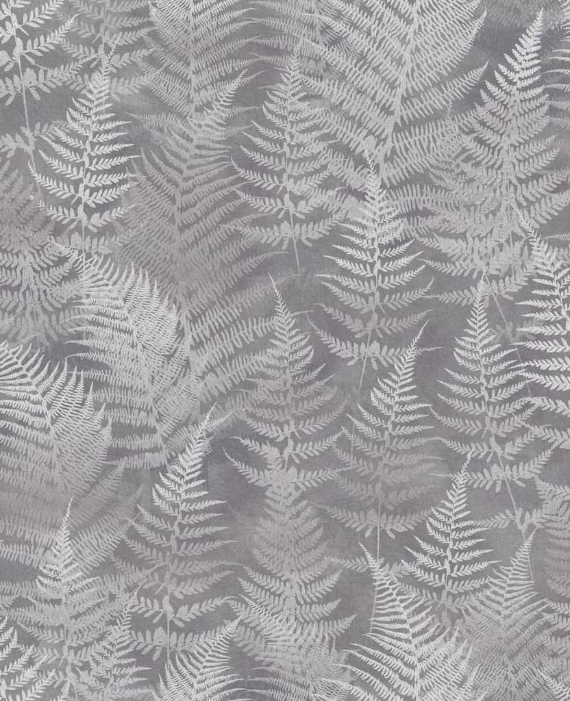 - Clarissa Hulse Woodland Fern Pewter Wallpaper - 120368 - Decor Warehouse