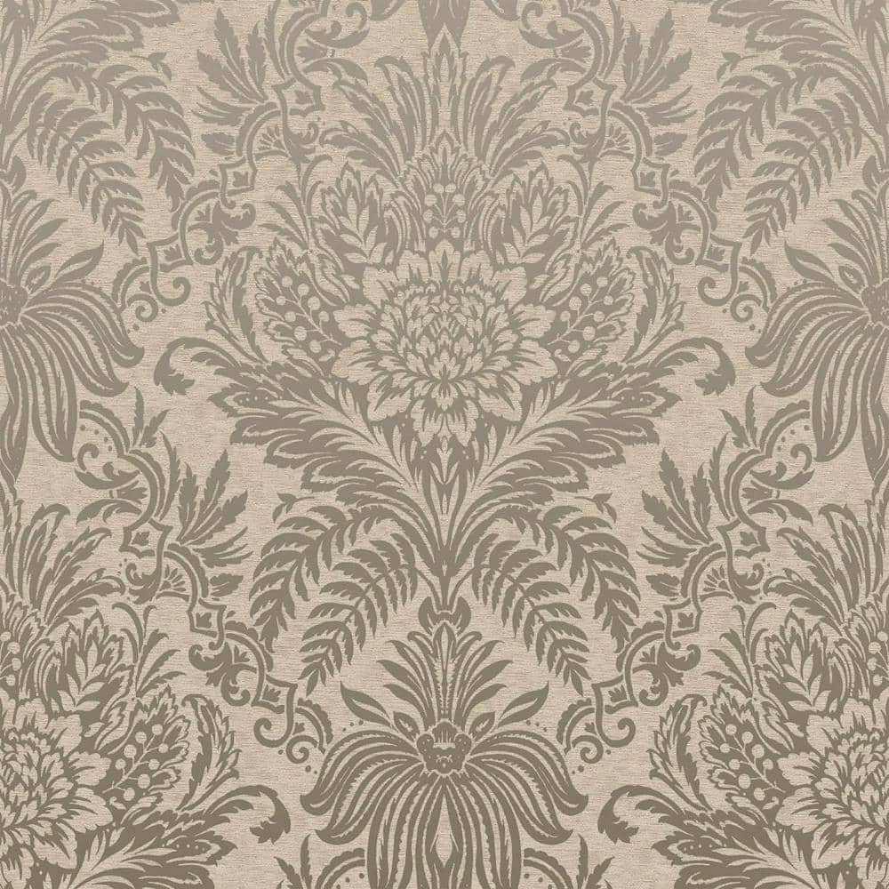 - Crown Signature Beige Damask Wallpaper - M1066 - Decor Warehouse