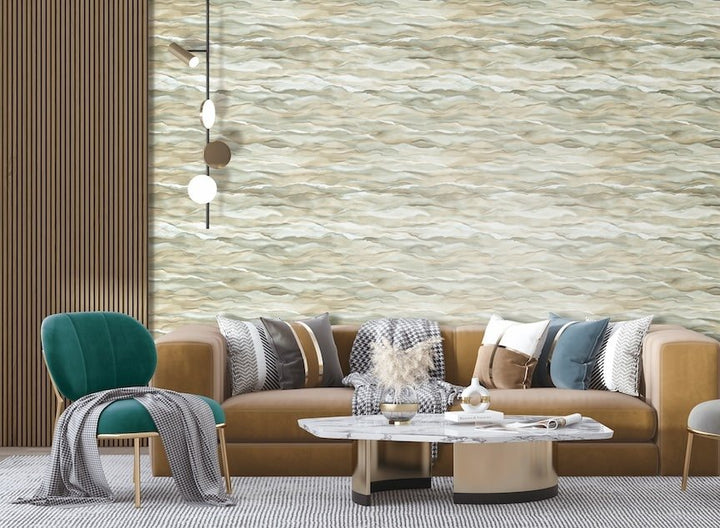 - Design ID Desert Sands Green & Gold Wallpaper - SA524045 - Decor Warehouse