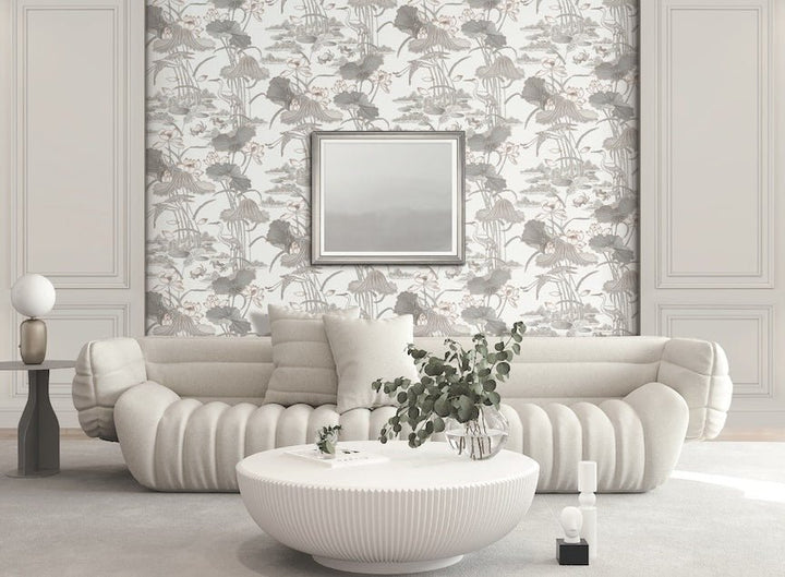 - Design ID Lotus Pond Grey Wallpaper - TP422701 - Decor Warehouse