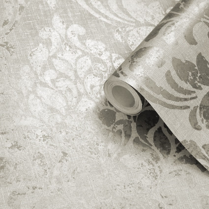 - Eleanor Damask Cream Wallpaper - 173514 - Decor Warehouse