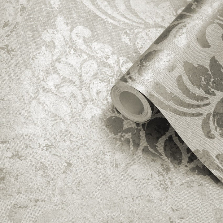 - Eleanor Damask Cream Wallpaper - 173514 - Decor Warehouse