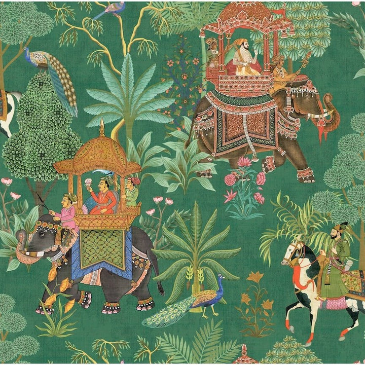 - Esselle Emperor's Garden Emerald Multicoloured Wallpaper - 100012EH - Decor Warehouse