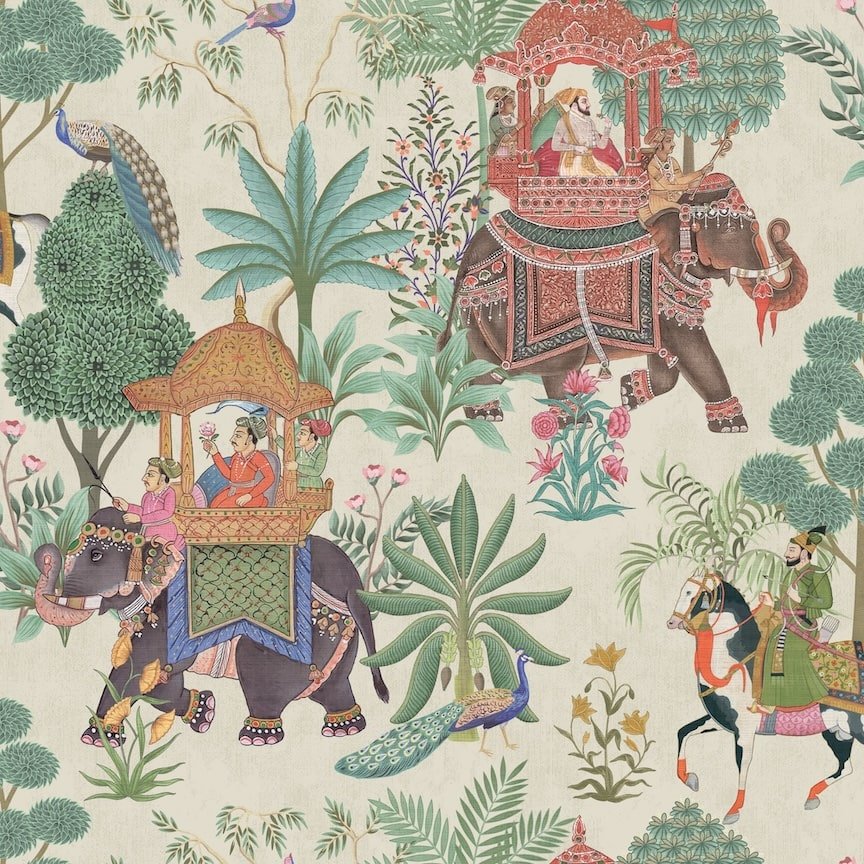 - Esselle Emperor's Garden Stone Multicoloured Wallpaper - 100013EH - Decor Warehouse