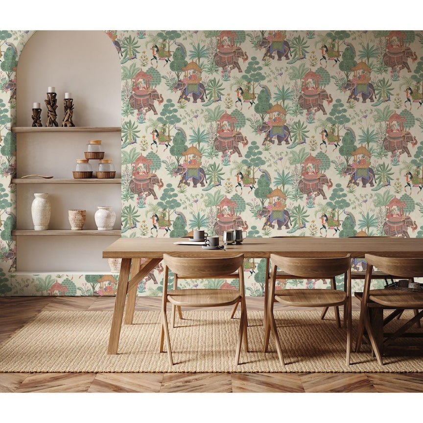 - Esselle Emperor's Garden Stone Multicoloured Wallpaper - 100013EH - Decor Warehouse