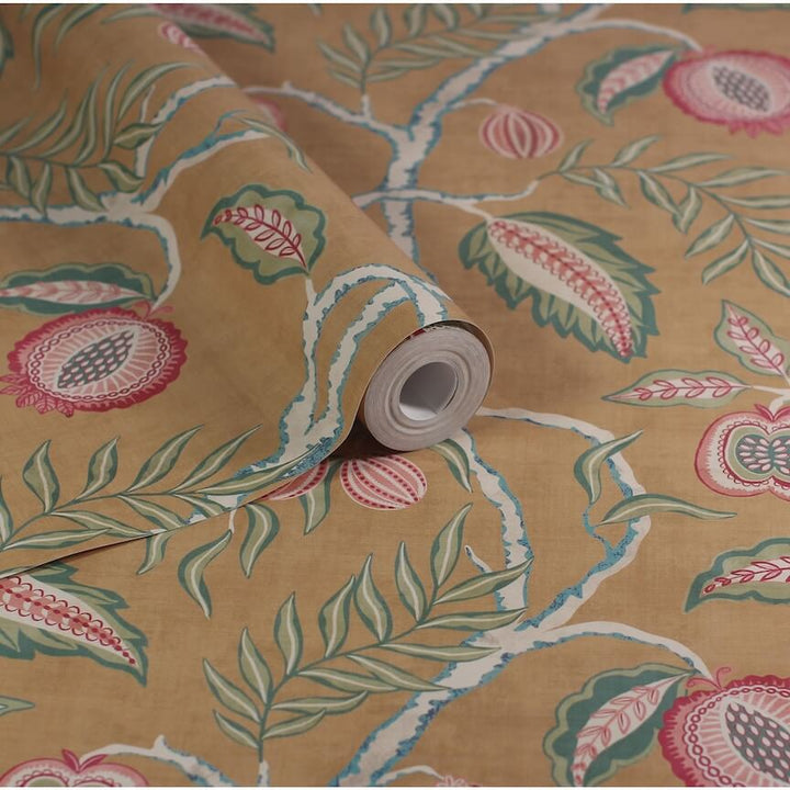 - Esselle Fruits of Paradise Ochre Wallpaper - 100023EH - Decor Warehouse