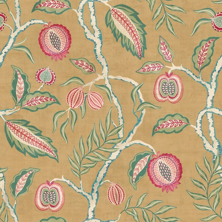 - Esselle Fruits of Paradise Ochre Wallpaper - 100023EH - Decor Warehouse