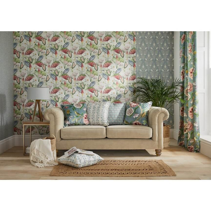 - Esselle Heritage Tulip Chalky Blue Wallpaper - 100025EH - Decor Warehouse