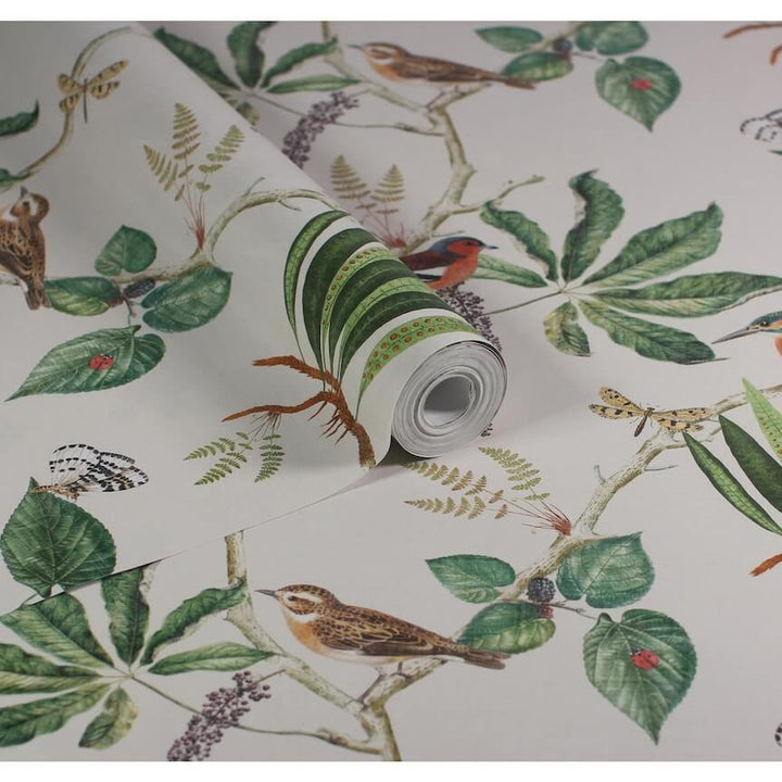 - Esselle Hill Top Garden Cotton/Green Wallpaper - 100028EH - Decor Warehouse