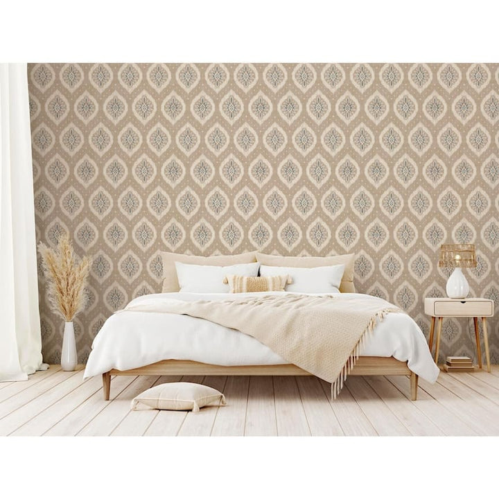 - Esselle Odina Ikat Natural Wallpaper - 100036EH - Decor Warehouse