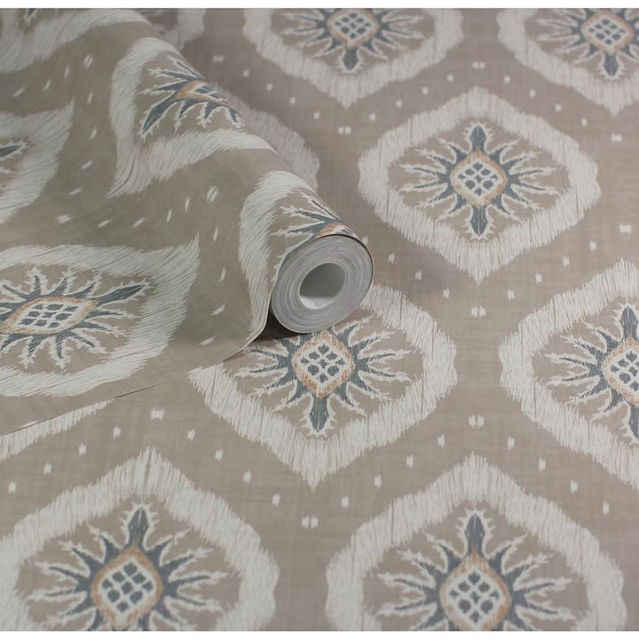 - Esselle Odina Ikat Natural Wallpaper - 100036EH - Decor Warehouse