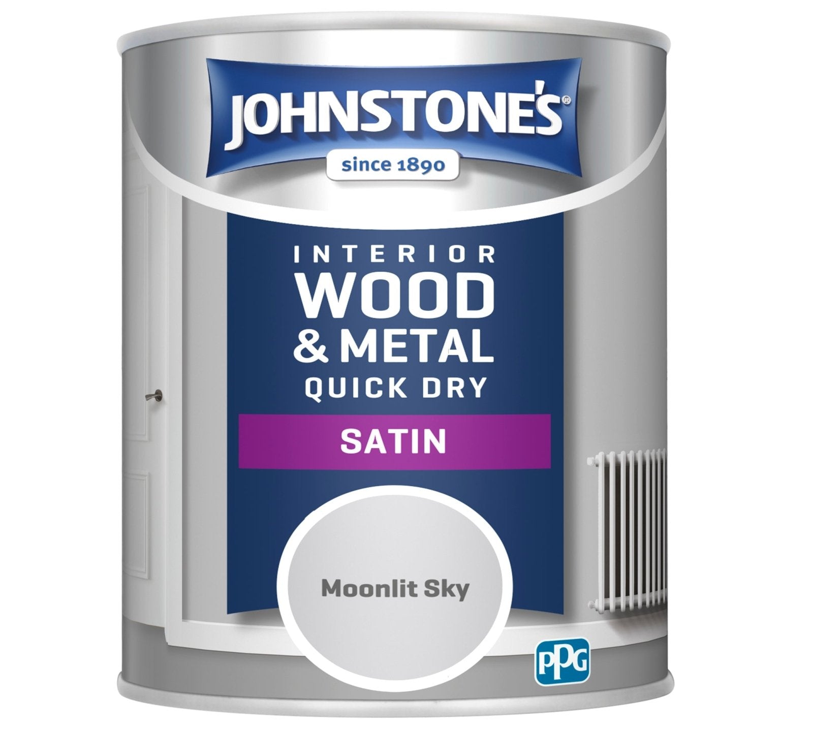 - Johnstone's - Johnstone's Interior Wood & Metal Quick Dry Satin Paint - Moonlit Sky - 750ml - Decor Warehouse