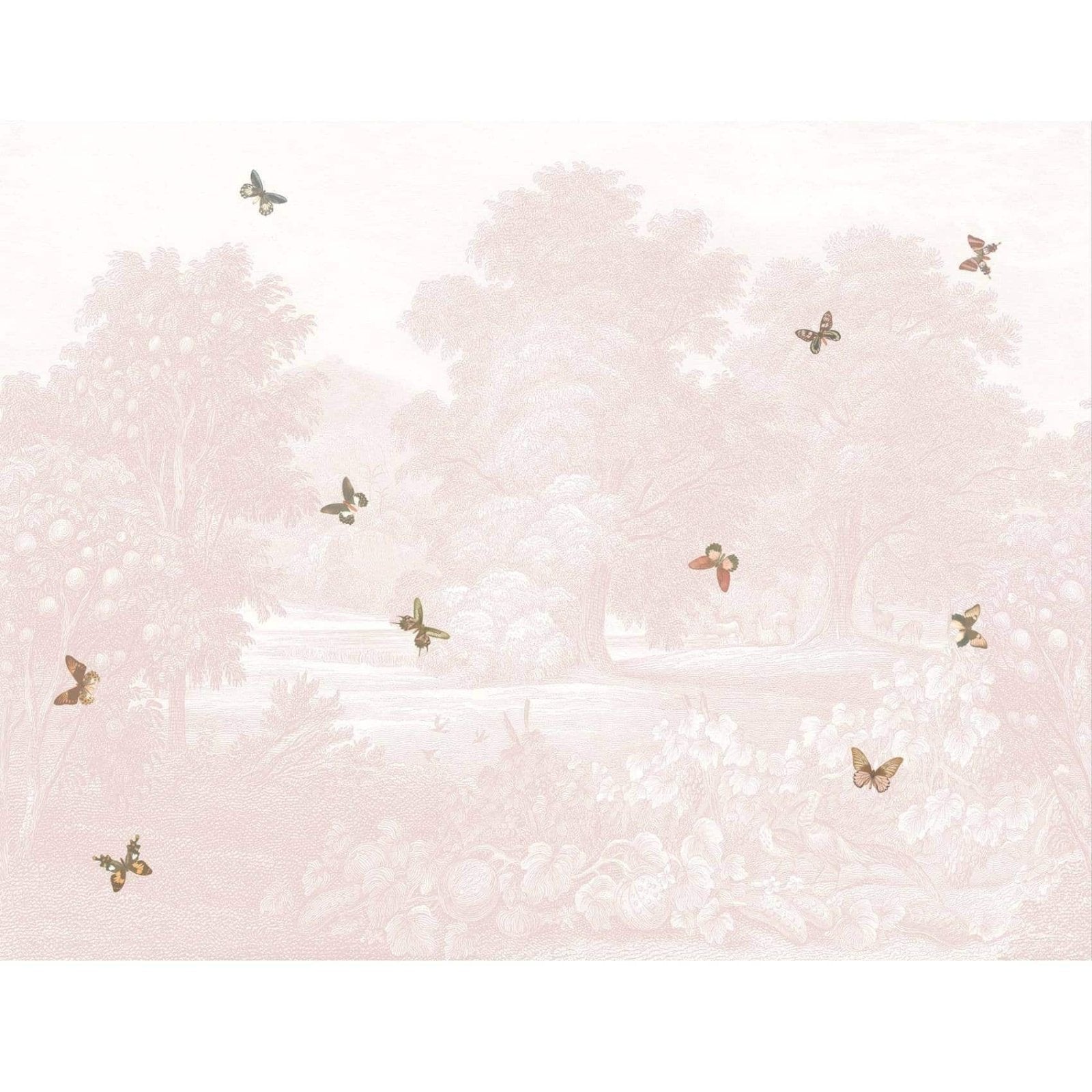 - Land of Milk & Honey Butterflies Blush Pink Wall Mural by Woodchip & Magnolia - WM - 112 - 02RM - Decor Warehouse