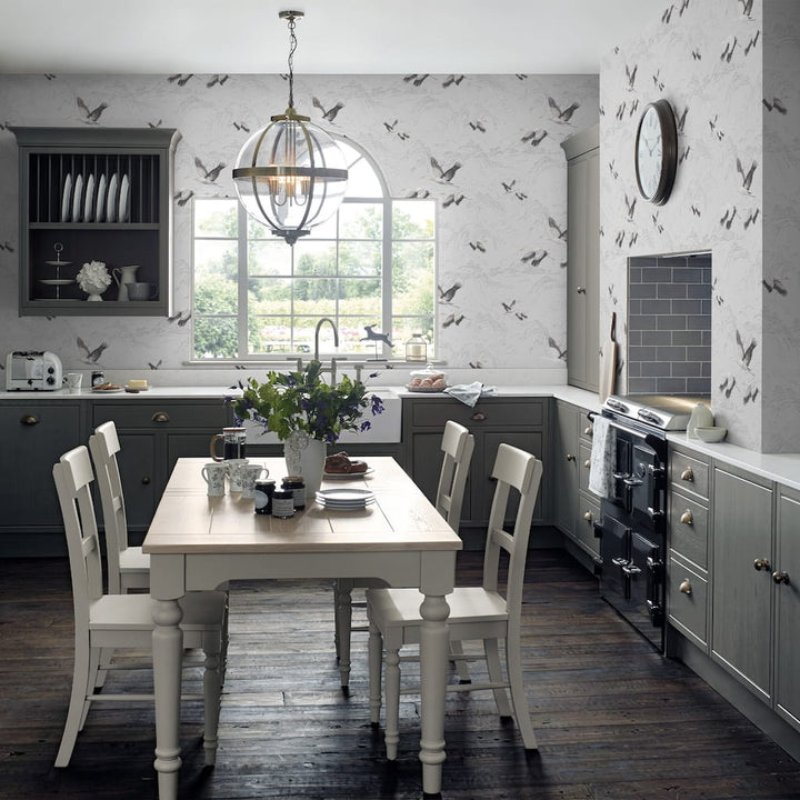 - Laura Ashley Animalia Silver Wallpaper - 113394 - Decor Warehouse