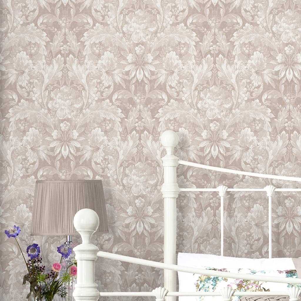 - Laura Ashley Apolline Dove Grey Wallpaper - 119843 - Decor Warehouse
